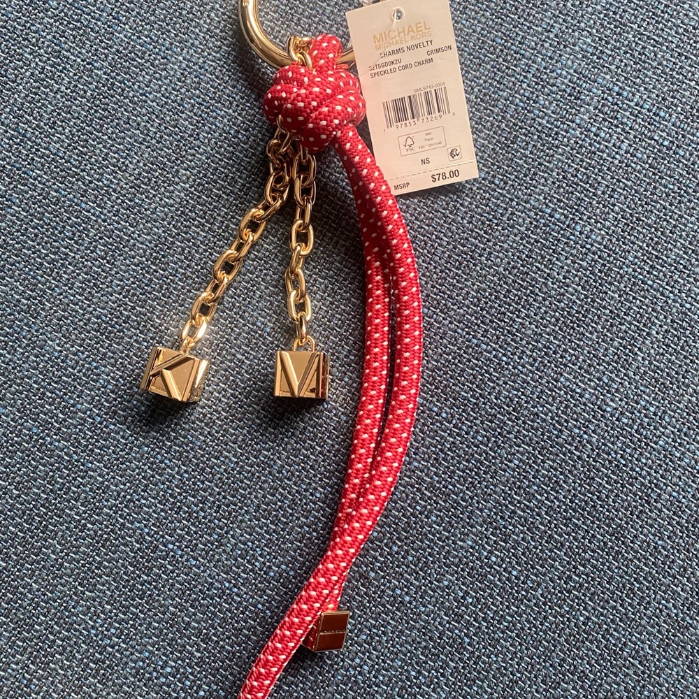 Michael Kors Red and Gold Key & Card Holder